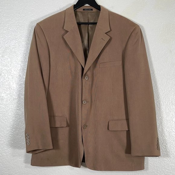 Alfani 100% Silk Corduroy Blazer in Light Brown Men's Size 46R - Picture 2 of 11